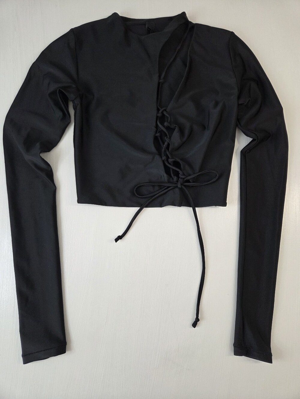 SKIMS Cut Out Lace up Long Sleeve Top